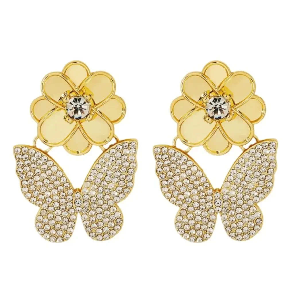 SUGARFIX by BaubleBar Butterfly and Flower Statement Earrings - Gold - Picture 3 of 3